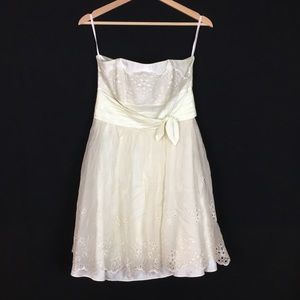 Betsey Johnson short strapless flair dress.